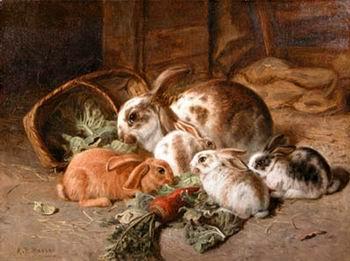 unknow artist Rabbits 135 oil painting picture